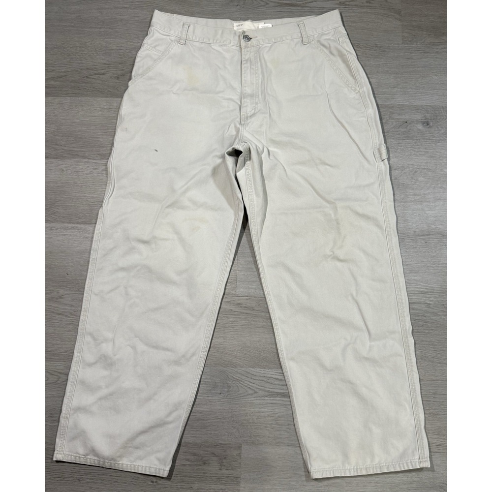Vintage Levis Carpenter Pants Men's 36x32 Khaki Wide Leg Baggy Skater Y2K 90s